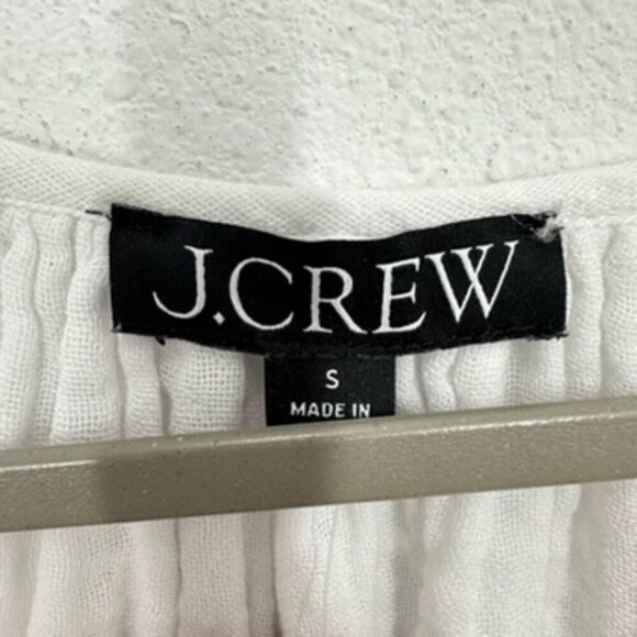 J. Crew Women's Size Small Swingy Puff Sleeve Gauzy Cotton Linen Blend Top - Picture 4 of 9